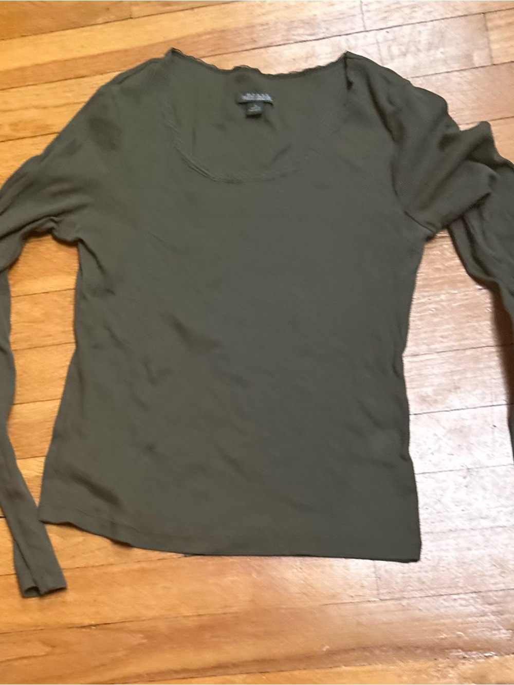 wild fable Olive Green Scoop Neck Long Sleeve Top